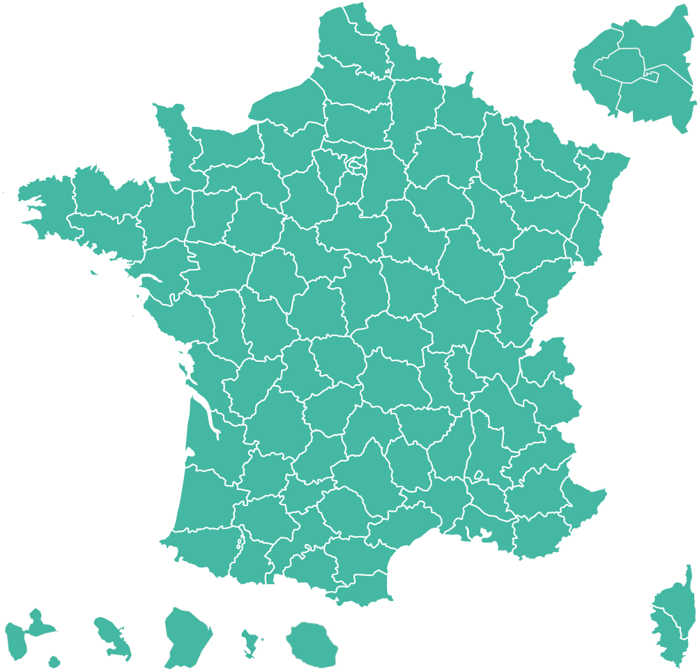 Carte de France et Départements d'Outre-Mer recensant les victimes du Distilbène®, Stilbestrol-Borne® et Furostilboestrol® (marques de médicaments contenant du diéthylstilbestrol).
                                    Cliquez sur un département pour afficher le nombre de victimes.