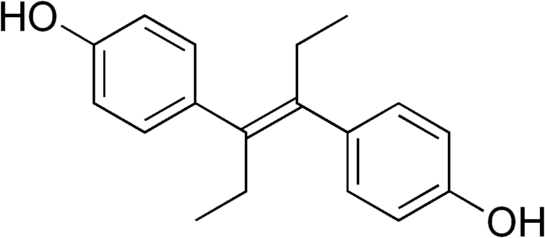 Structure chimique du Diéthylstilbestrol / Distilbène